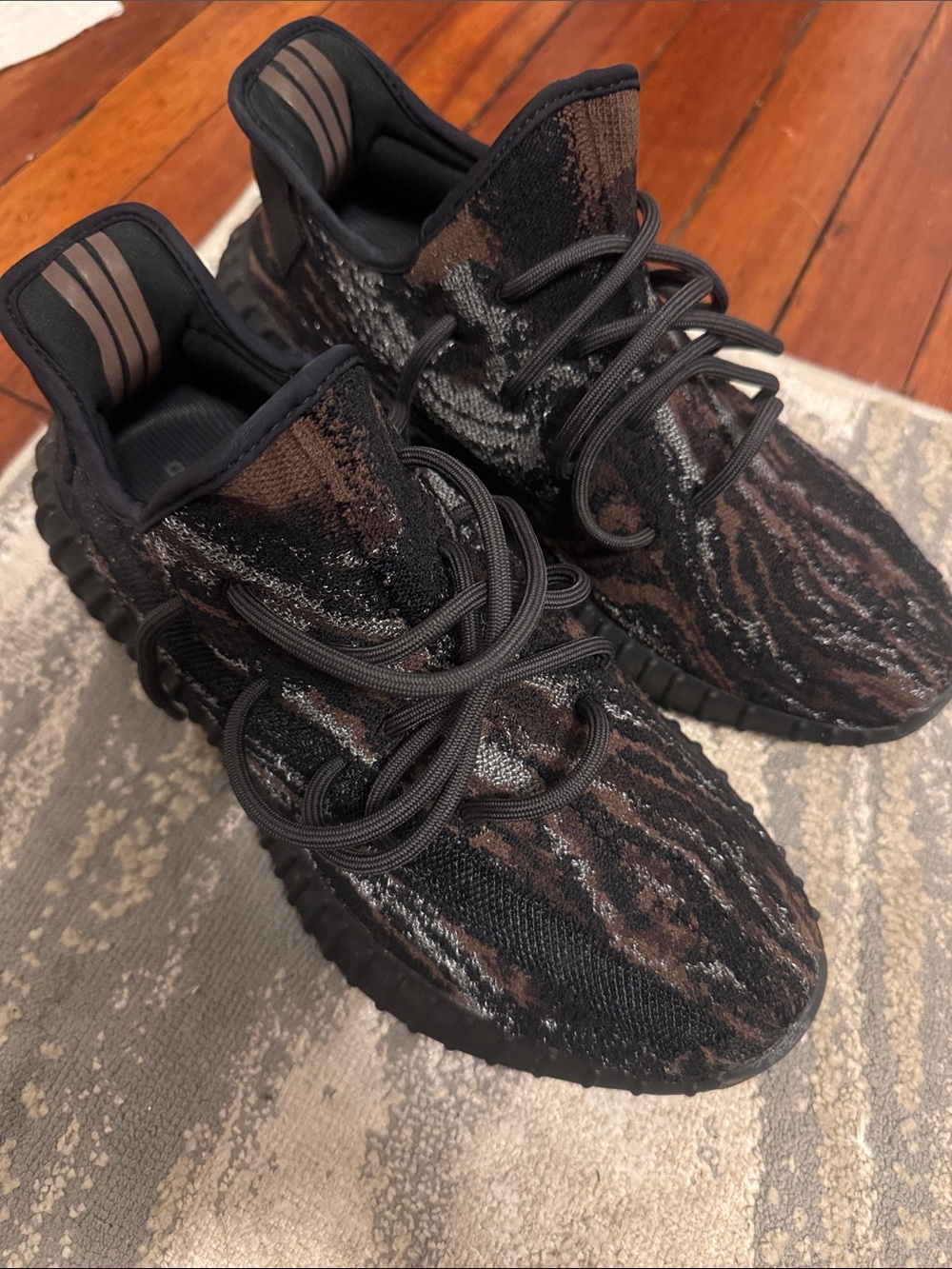 adidas Men's Black and Brown Knit Sneaker